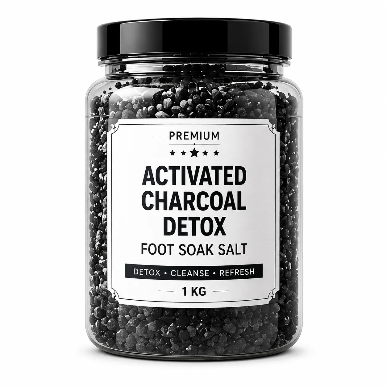 Activated Charcoal Detox Foot Soak Salt | Premium Deep Cleanse Foot Soak with Epsom Salt, Activated Charcoal, Bentonite Clay & Tea Tree Oil | Refreshes Sweaty Feet, Helps Fight Odour & Revives Tired Feet | Home Spa Foot Care