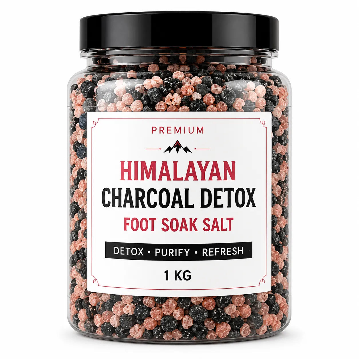 Himalayan Charcoal Detox Foot Soak Salt | Premium Mineral-Rich Foot Soak with Himalayan Pink Salt, Epsom Salt, Activated Charcoal, Neem & Tea Tree Oil | Purifies, Refreshes & Revives Tired Feet | Home Spa Foot Care