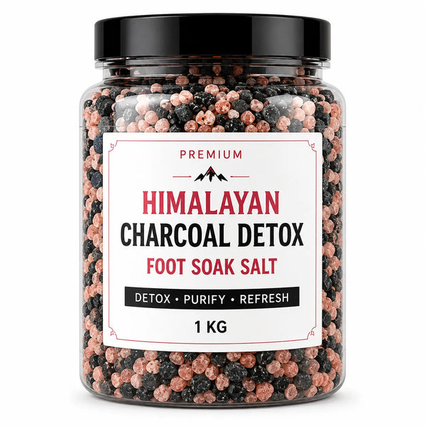 Himalayan Charcoal Detox Foot Soak Salt | Premium Mineral-Rich Foot Soak with Himalayan Pink Salt, Epsom Salt, Activated Charcoal, Neem & Tea Tree Oil | Purifies, Refreshes & Revives Tired Feet | Home Spa Foot Care