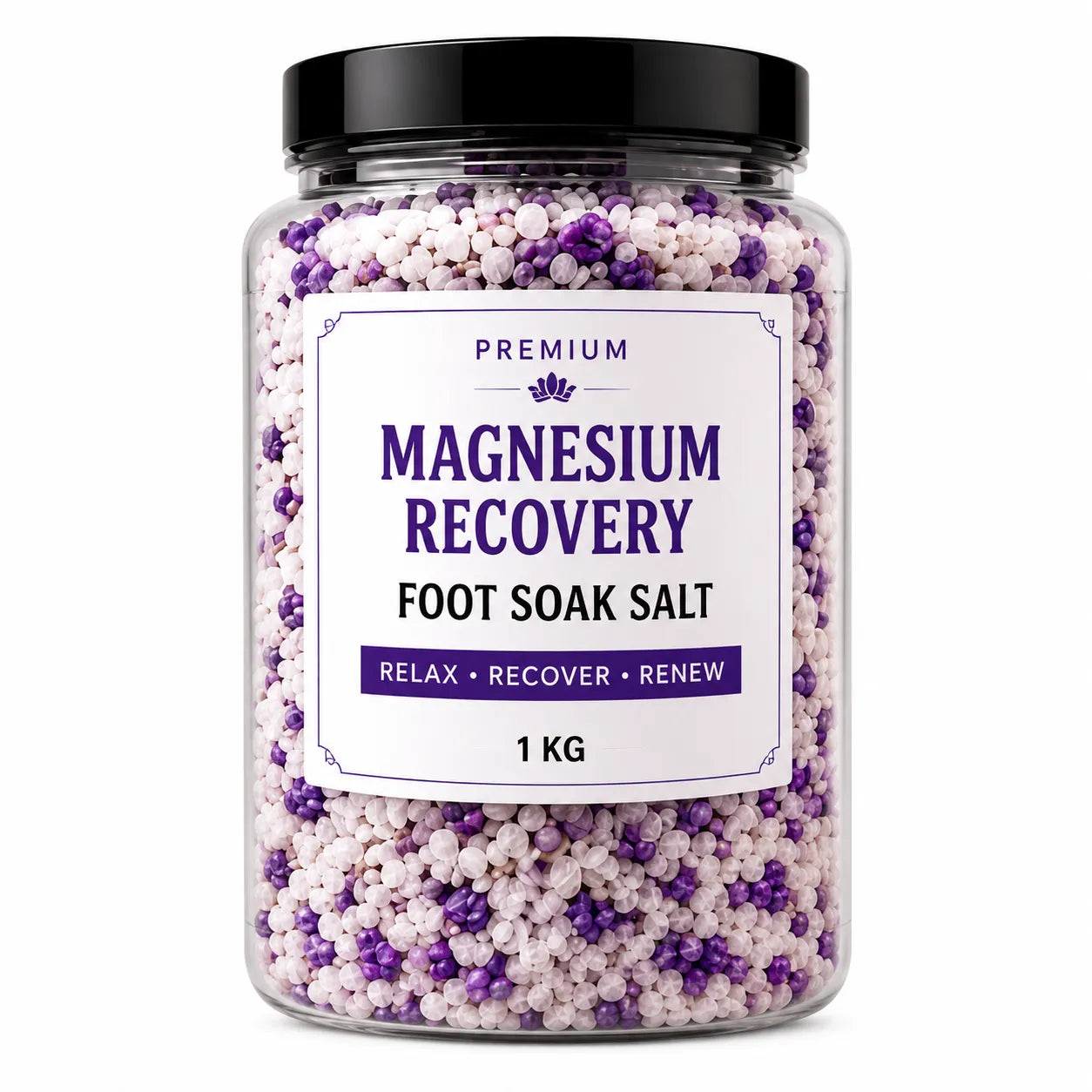 Magnesium Recovery Foot Soak Salt | Premium Magnesium-Rich Foot Soak with Epsom Salt, Magnesium Chloride Flakes, Lavender & Peppermint | Relaxes Tired Feet, Supports Post-Workout Recovery & Home Spa Foot Care