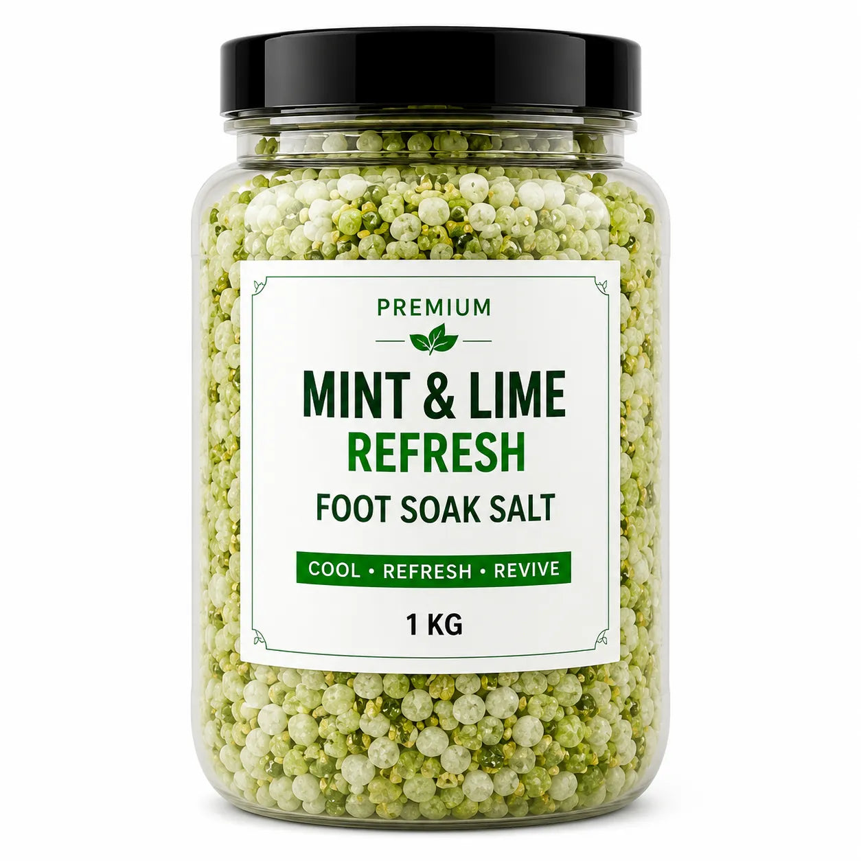 Mint & Lime Refresh Foot Soak Salt | Premium Cooling Foot Soak with Epsom Salt, Dead Sea Salt, Mint, Lime & Menthol | Refreshes Hot, Sweaty & Tired Feet | Home Spa Foot Care