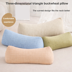 Neck & Cervical Pillows, Pillow Cervical Neck Roll Pillow Buckwheat Hulls Filling Cooling Triangle Organic Buckwheat Pillow (GulSneh-Peach))