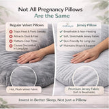 U Shaped Pregnancy Pillow for Side Sleeping | Maternity Body Pillow with Jersey Cover for Head Neck and Belly Support (Grey) (U-Shape) Nidraya thumbnail