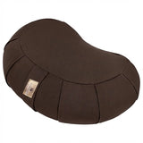 Nidraya Zafu Meditation Cushion With Buckwheat Hull Fill - Adjustable Yoga & Pilates Support Pillow - Crescent Cotton Cover With Handle (Earthwood Brown) Nidraya thumbnail