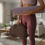 Nidraya Zafu Meditation Cushion With Buckwheat Hull Fill - Adjustable Yoga & Pilates Support Pillow - Crescent Cotton Cover With Handle (Earthwood Brown) Nidraya thumbnail