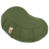 Nidraya Zafu Meditation Cushion With Buckwheat Hull Fill - Adjustable Yoga & Pilates Support Pillow - Crescent Cotton Cover With Handle (Green Forest Sage) Nidraya thumbnail