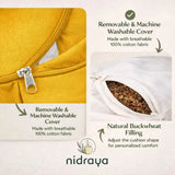 Nidraya Crescent Zafu Meditation Cushion – Mustard Yellow thumbnail