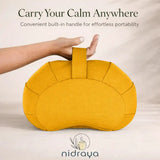 Nidraya Crescent Zafu Meditation Cushion – Mustard Yellow thumbnail