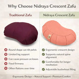 Nidraya Crescent Zafu Meditation Cushion – Peachy Pink thumbnail