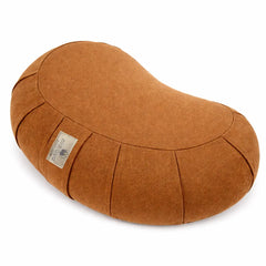 Nidraya Zafu Meditation Cushion With Buckwheat Hull Fill - Adjustable Yoga & Pilates Support Pillow - Crescent Cotton Cover With Handle (Ash Gray) Nidraya