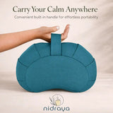 Nidraya Crescent Zafu Meditation Cushion – Teal Blue thumbnail