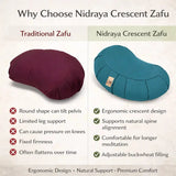 Nidraya Crescent Zafu Meditation Cushion – Teal Blue thumbnail