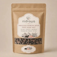 Himalayan Charcoal Detox Foot Soak Salt 250g| Premium Mineral-Rich Foot Soak with Himalayan Pink Salt, Epsom Salt, Activated Charcoal, Neem & Tea Tree Oil | Purifies, Refreshes & Revives Tired Feet | Home Spa Foot Care Nidraya