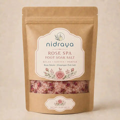 Rose Spa Foot Soak Salt 250g | Premium Floral Foot Soak with Himalayan Pink Salt, Epsom Salt & Rose Petals | Softens Rough Feet, Refreshes & Pampers | Home Spa Foot Care Nidraya