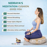 Nidraya Round Zafu Meditation Cushion Plain Filled with Buckwheat with Traditional Block Print (Tribal Ethnic) Nidraya thumbnail