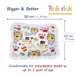 tinkrink Rai Mustard Seeds Pillow, Baby-Round Head Shaping Baby Pillow,Neck Support Pillow Gifting 0-12 Months for Infant Microfiber Toddler (Little Beach Buddy)